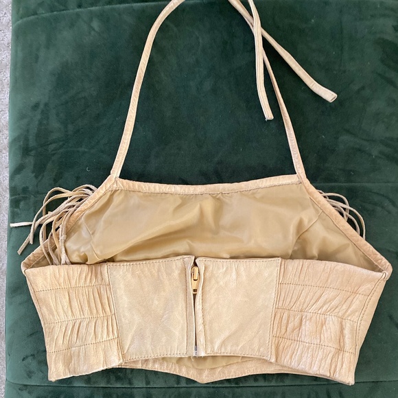 Leather Crop Top Genuine Leather - Picture 2 of 16